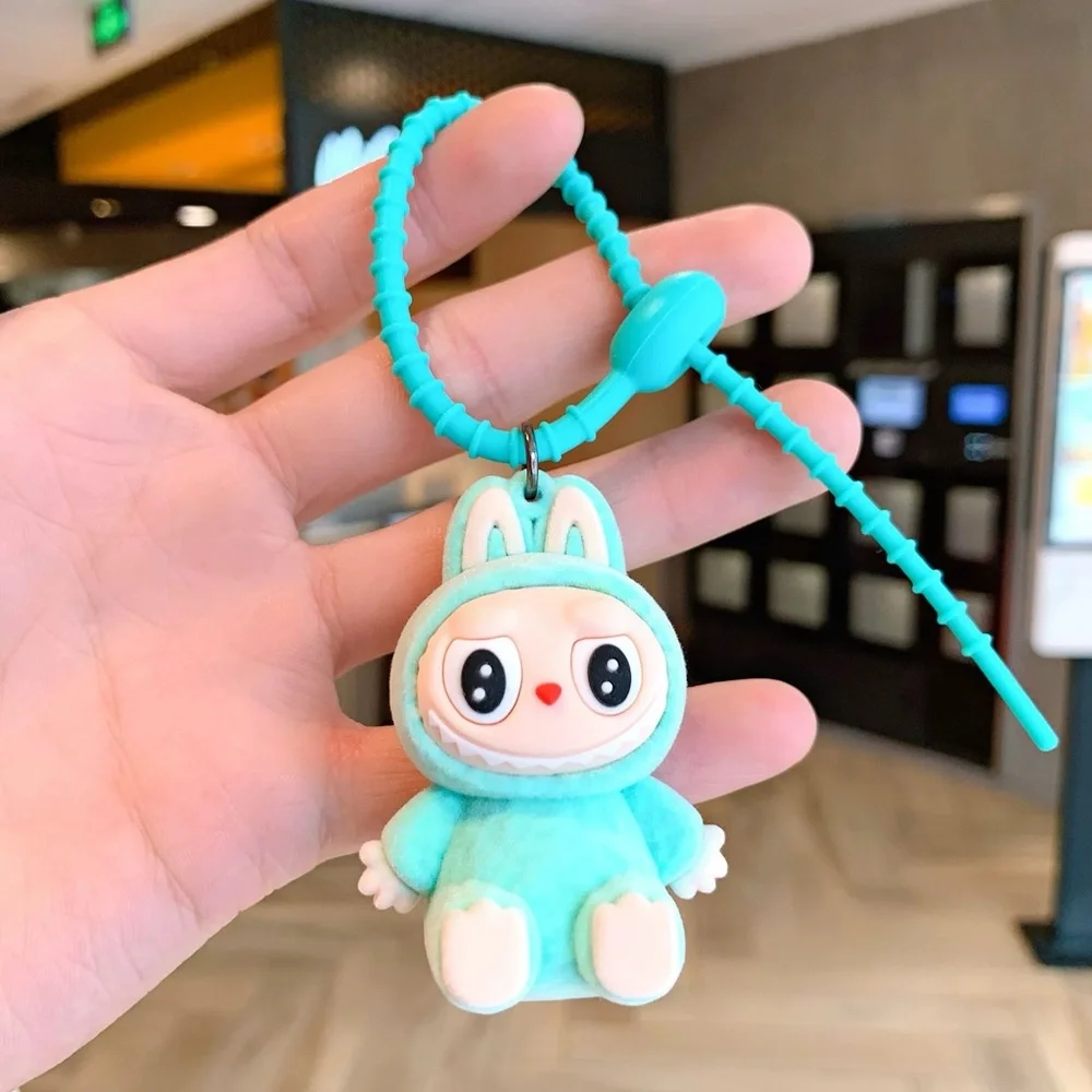 Large Fuzzy Cute Labubu Lafufu Bunny Keychain. Charm for Backpack, Bags, Gift